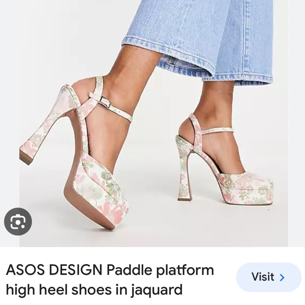 ASOS design platform high heel shoes in jaquard